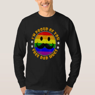 LGBTQ Proud Of You Free Dad Hugs Gay Pride Ally T-Shirt