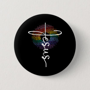 Lgbtq Queer Lesbian Gay Pride Jesus Christian Reli 2 Inch Round Button