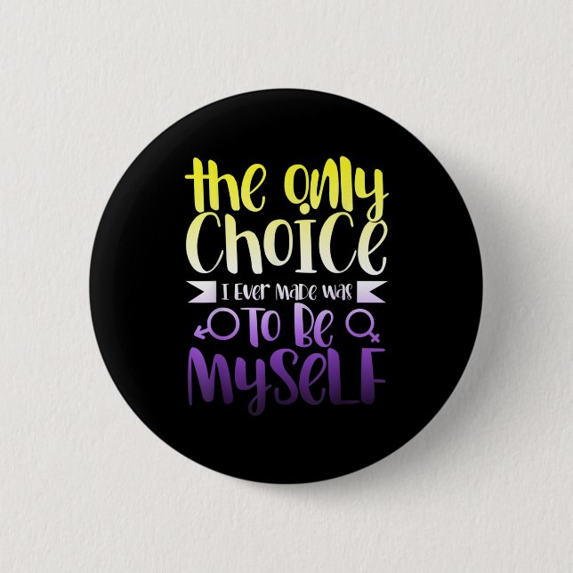 LGBTQ Queer Nonbinary  Androgynous Non Binary 2 Inch Round Button (Front)