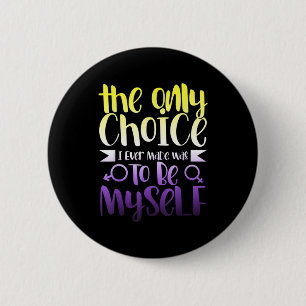 LGBTQ Queer Nonbinary  Androgynous Non Binary 2 Inch Round Button
