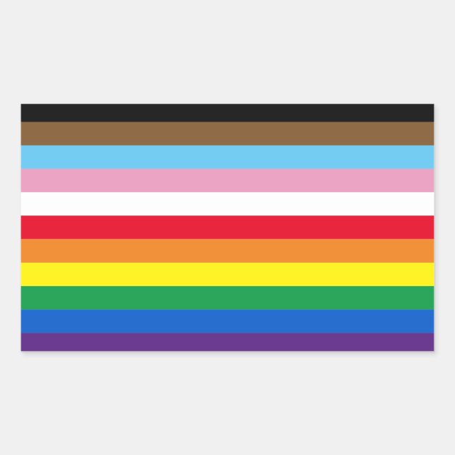 Lgbtq rainbow 11 stripes inclusive gay pride flag sticker (Front)