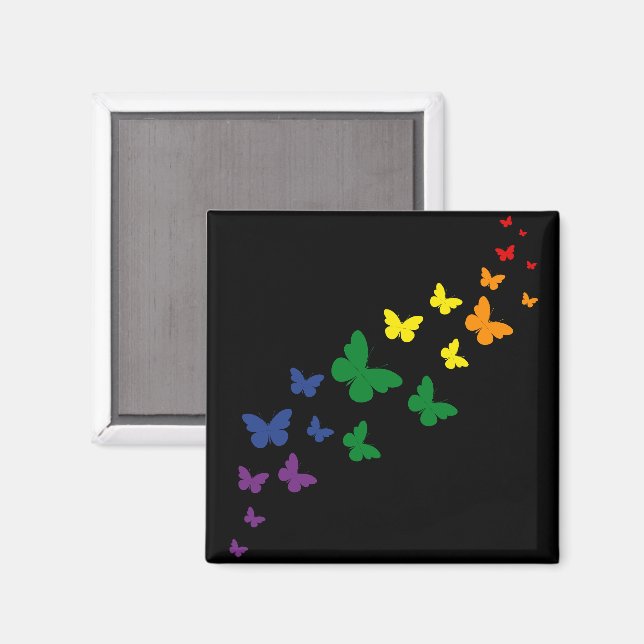 LGBTQ Rainbow Butterfly Trail Magnet (Front/Back)