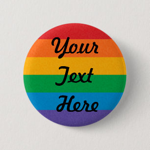 LGBTQ Rainbow colored Pride Flag Background 2 Inch Round Button