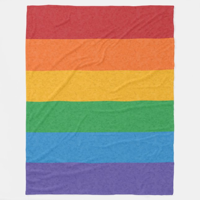 LGBTQ Rainbow coloured Pride Flag Background Fleece Blanket (Front)