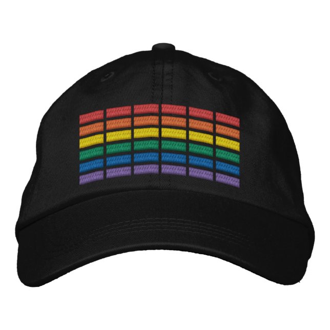 LGBTQ rainbow colours gay pride flag modern Embroidered Hat (Front)