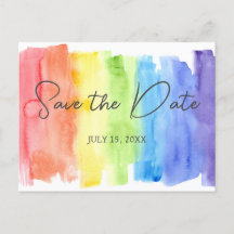 LGBTQ Rainbow Enregistrer La Date Carte Postale Ma