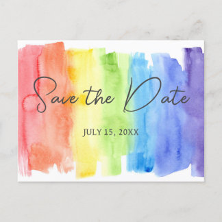 LGBTQ Rainbow Enregistrer La Date Carte Postale Ma