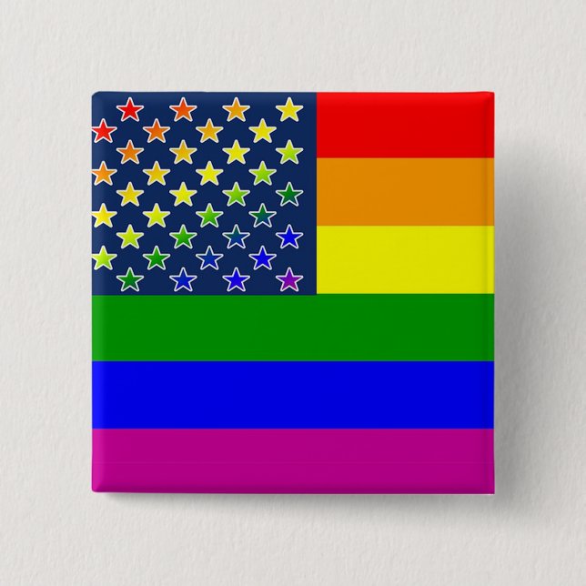 Lgbtq Rainbow Flag 2 Inch Square Button (Front)