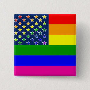 Lgbtq Rainbow Flag 2 Inch Square Button
