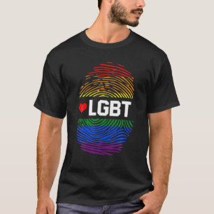 LGBTQ Rainbow Flag Fingerprint Gay Pride Month LGB T-Shirt