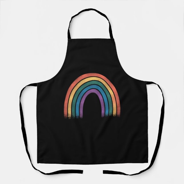 LGBTQ Rainbow Flag Gay Pride LGBT Awareness Ally  Apron (Front)