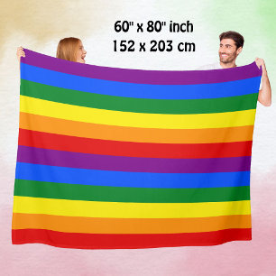 LGBTQ+ Rainbow Flag Stripes for Pride Month - Fleece Blanket