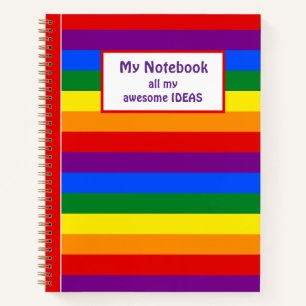 LGBTQ+ Rainbow Flag Stripes for Pride Month - Notebook
