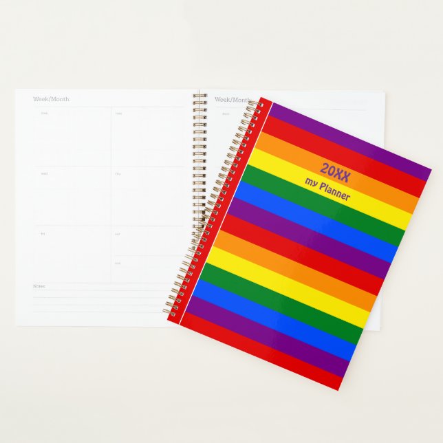 LGBTQ+ Rainbow Flag Stripes for Pride Month -  Planner (Display)