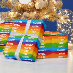 LGBTQ+ Rainbow Flag Wrapping Paper   Pride Gift 