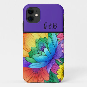 lgbtq rainbow floral iPhone 11 case