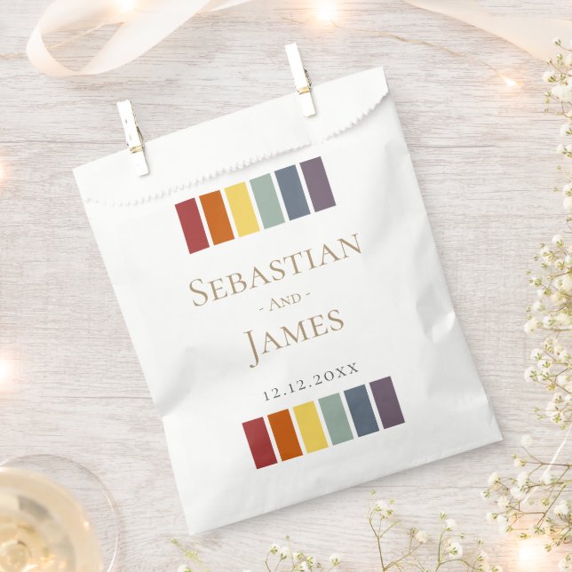 LGBTQ Rainbow Gay Elegant Wedding Favour Bag (Clipped)