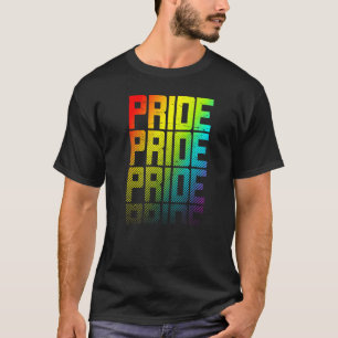 Lgbtq+ Rainbow Gay Pride Text Fade Graphic T-Shirt