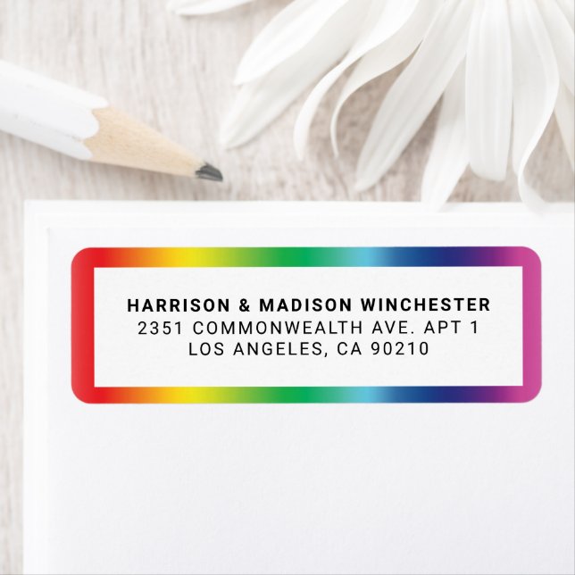 Lgbtq rainbow gradient gay pride frame address (Insitu)