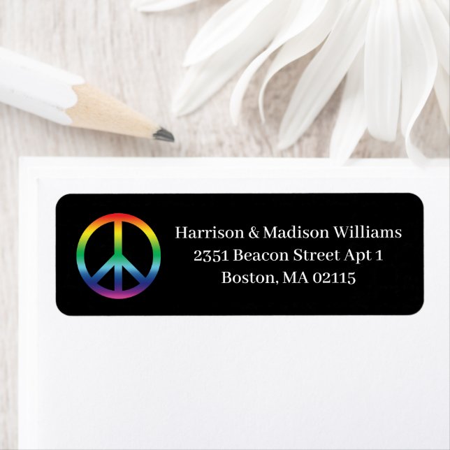 LGBTQ rainbow gradient peace symbol black custom (Insitu)