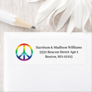 LGBTQ rainbow gradient peace symbol custom address