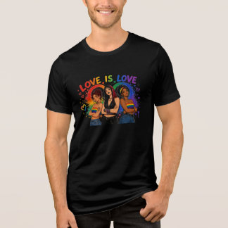 LGBTQ Rainbow Graphic T-Shirt Tri-Blend Shirt