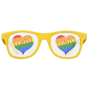 Lgbtq Rainbow Hearts Retro Sunglasses