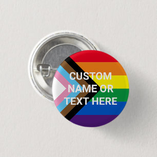 Lgbtq rainbow Inclusive diversity gay flag custom  1 Inch Round Button