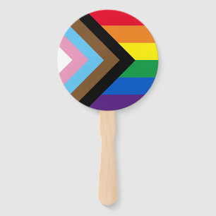Lgbtq rainbow inclusive diversity gay pride flag hand fan