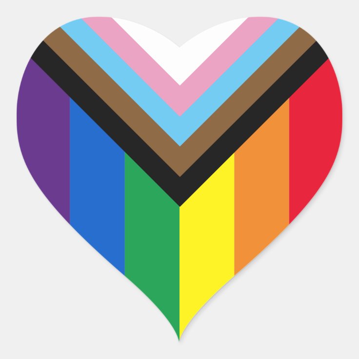 Lgbtq Rainbow Inclusive diversity gay pride flag Heart Sticker | Zazzle