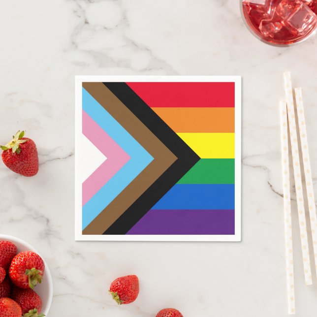Lgbtq rainbow inclusive diversity gay pride flag napkin (Insitu)