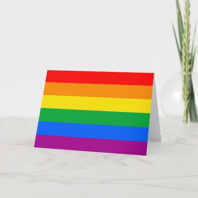 LGBTQ+ Rainbow Pride Flag Holiday Card (Front)