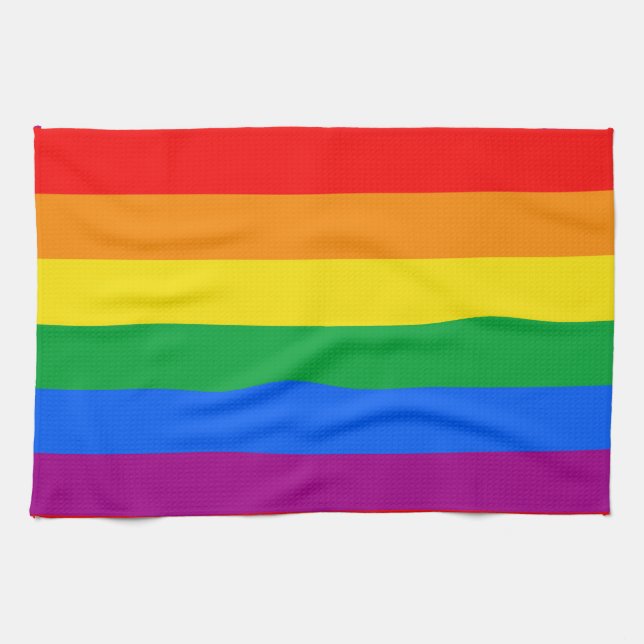LGBTQ+ Rainbow Pride Flag Kitchen Towel (Horizontal)
