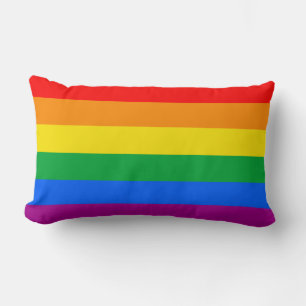 LGBTQ+ Rainbow Pride Flag Lumbar Pillow