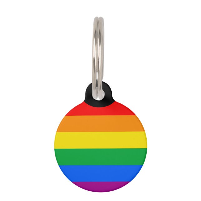 LGBTQ+ Rainbow Pride Flag Pet Tag (Front)