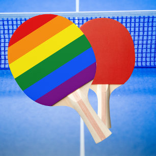 LGBTQ Rainbow Pride Flag Ping Pong Paddle