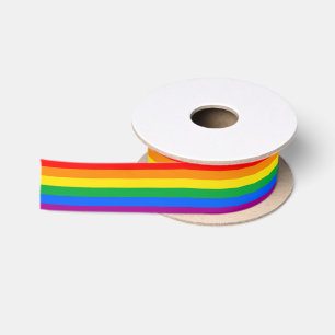 LGBTQ+ Rainbow Pride Flag Satin Ribbon