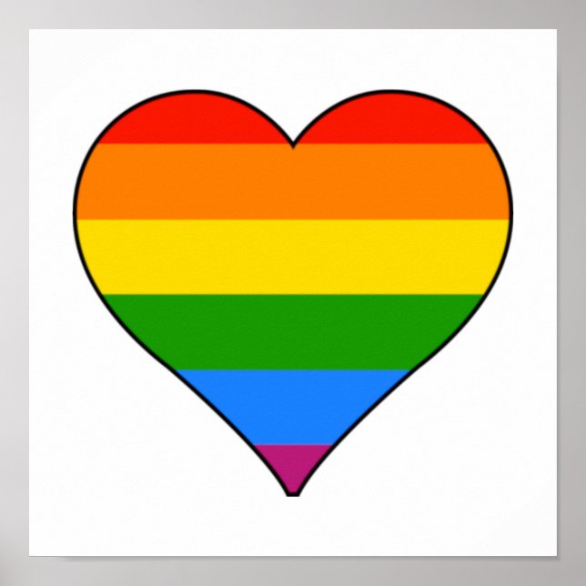 LGBTQ Rainbow Pride Heart Customize  Poster (Front)
