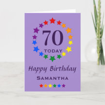 LGBTQ Rainbow Stars - 70 Today or Any Age Birthday