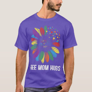 LGBTQ Rainbow Sunflower Free mom hugs Premium T-Shirt