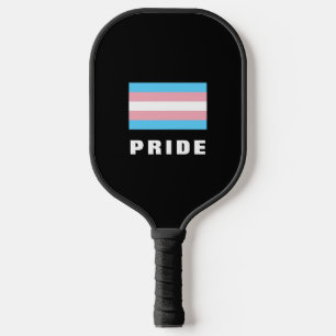 LGBTQ Rainbow Trangender Pride Flag Custom Text Pickleball Paddle