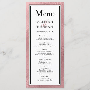 LGBTQ Rose Gold Modern Wedding Menu