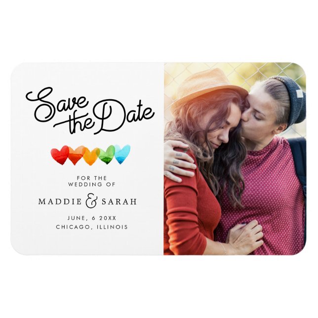 LGBTQ - Save the Date Script with Photo Magnet (Horizontal)