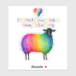 LGBTQ Sheep With Rainbow Wool Vinyl Sticker