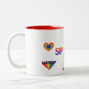 LGBTQ SIP OF PRIDE WHITE 11OZ TWO-TONE CERAMIC MUG