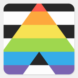 LGBTQ Straight Ally Pride Flag Square Sticker