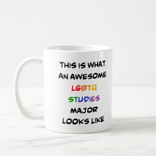 lgbtq studies major, awesome coffee mug (Left)