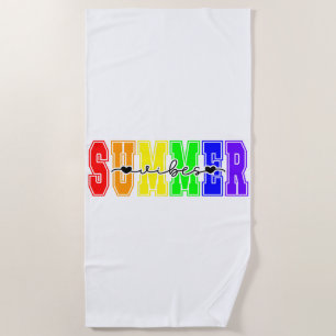 LGBTQ Summer Vibes Rainbow Pride Beach Towel