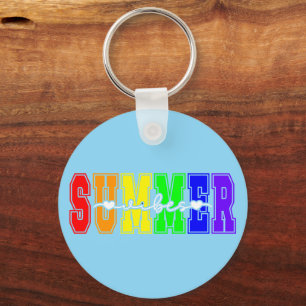LGBTQ Summer Vibes Rainbow Pride Keychain