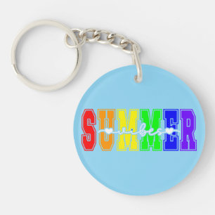 LGBTQ Summer Vibes Rainbow Pride Keychain